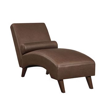 KWPZQEB Modern Chaise Lounge Chair with Bolster Pillow, Tech Fabric Curved Lounger for Living Room