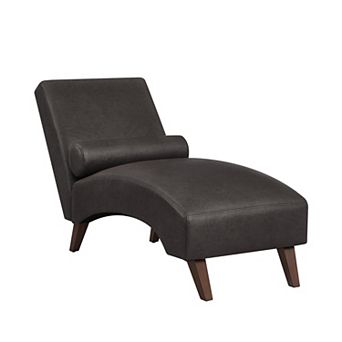 KWPZQEB Modern Chaise Lounge Chair with Bolster Pillow, Tech Fabric Curved Lounger for Living Room