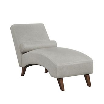 KWPZQEB Modern Chaise Lounge Chair with Bolster Pillow, Tech Fabric Curved Lounger for Living Room