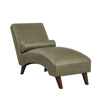 KWPZQEB Modern Chaise Lounge Chair with Bolster Pillow, Tech Fabric Curved Lounger for Living Room