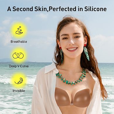 Niidor Women's Adhesive Bra Strapless Backless Pushup Lift Bra