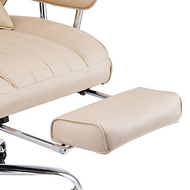Reclining Office Chair, with Lumbar Support and Quiet Wheels 400 lbs Capacity, for Home & Office