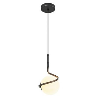 ZLAIQB 1-Light Modern Globe Height Adjustable Glass 6.49" Pendant Light
