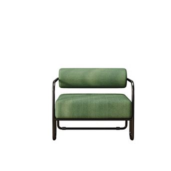 27" Iron Sofa Chair with Corduroy Fabric, Lazy Individual Chair for Balcony & Small Space