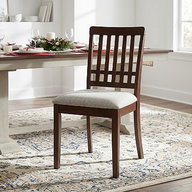 Set of 2 Modern Scandinavian Dining Chairs, Curved Wood Backrest with Fabric Seat