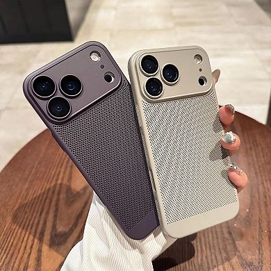 iPhone 17/Pro/Pro Max case,Slim Hard Back Case Cooling Breathable Cellular,Camera Lens Protection