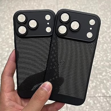 iPhone 17/Pro/Pro Max case,Slim Hard Back Case Cooling Breathable Cellular,Camera Lens Protection