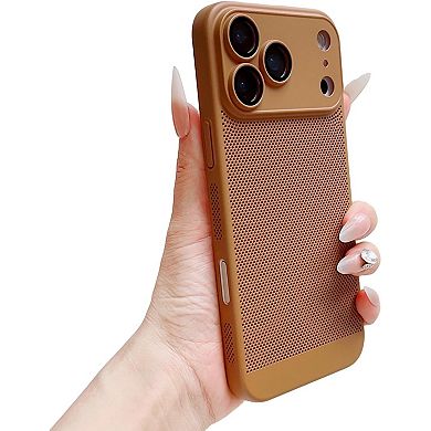 iPhone 17/Pro/Pro Max case,Slim Hard Back Case Cooling Breathable Cellular,Camera Lens Protection