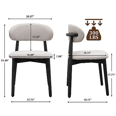 YIORTWO Upholstered Dining Chairs Set of 2 with Solid Wood Legs