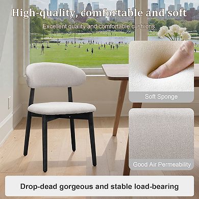 YIORTWO Upholstered Dining Chairs Set of 2 with Solid Wood Legs