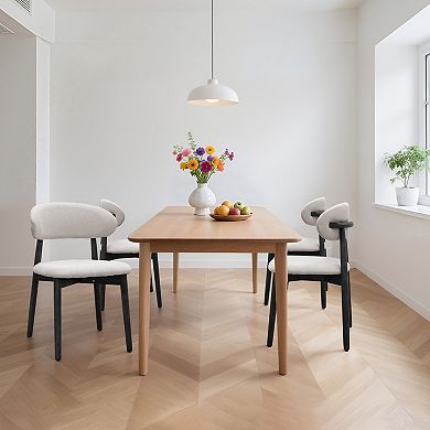 YIORTWO Upholstered Dining Chairs Set of 2 with Solid Wood Legs