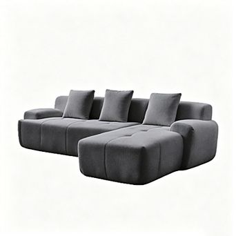 Loheer Modern Cloud Modular Sectional Sofa with L-Shaped Chaise, Deep Seat Lounge, No Assembly