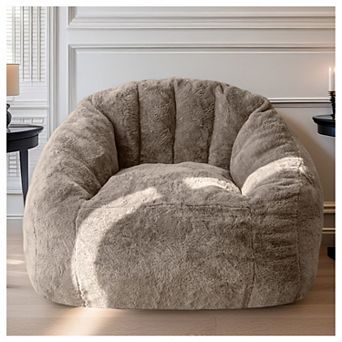 Loheer Oversized Bean Bag Chair with Armrests, High-Density Foam Filled Lounger