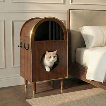 Circuit Terra 2-in-1 Luxury Cat Bed & Cozy Condo Furniture, Espresso