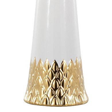 Loheer Penelope Contemporary Ceramic Table Lamp with Fabric Shade