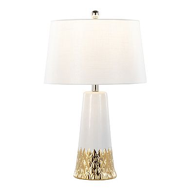 Loheer Penelope Contemporary Ceramic Table Lamp with Fabric Shade