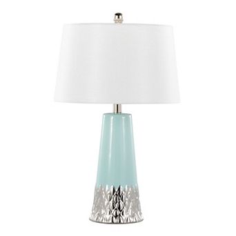 Loheer Penelope Contemporary Ceramic Table Lamp with Fabric Shade
