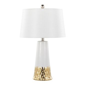 Loheer Penelope Contemporary Ceramic Table Lamp with Fabric Shade