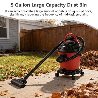 LOHEER Wet Dry Vacuum 8 Gallon 6 Peak HP Vacuum Cleaner with Blower Function for Home