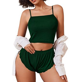 Avidlove Women Cami Pajama Set Sleepwear Ribbed Sleep Set Short PJ Soft Lingerie