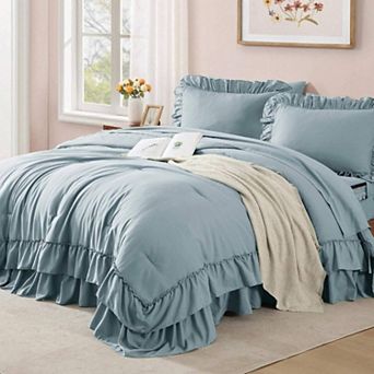 Farmhouse Ruffle Shabby Chic Bedding Set, 7 Pieces, All Season