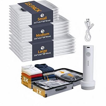 Vacuum Storage Bags with Electric Pump Space Saver for Travel Home
