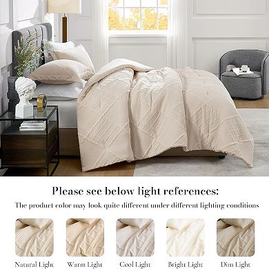 Luxury Soft Microfiber Comforter Set, All-Season, Elegant Windowpane Design