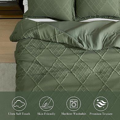 Luxury Soft Microfiber Comforter Set, All-Season, Elegant Windowpane Design