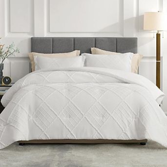 Luxury Soft Microfiber Comforter Set, All-Season, Elegant Windowpane Design