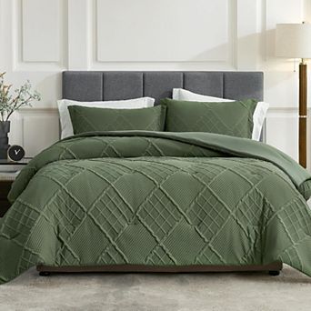 Luxury Soft Microfiber Comforter Set, All-Season, Elegant Windowpane Design