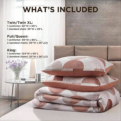 3 - Piece Comforter Set with Pillow Shams - Modern Design, Soft Microfiber