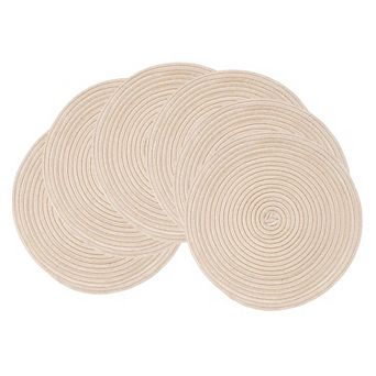 Round Woven Placemats Set of 6 Heat Resistant Washable Non Slip Table Mats