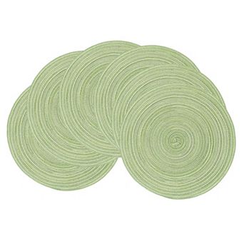 Round Woven Placemats Set of 6 Heat Resistant Washable Non Slip Table Mats