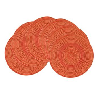 Round Woven Placemats Set of 6 Heat Resistant Washable Non Slip Table Mats