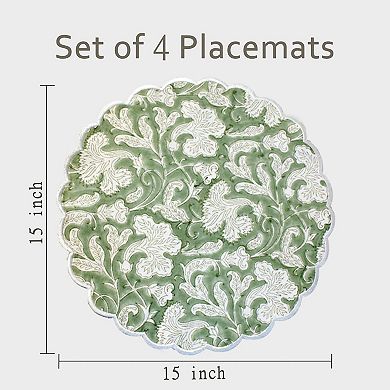 100% Cotton Washable Placemats Embroidery Block Print Decorative Table Mats For Gifting Daily Use
