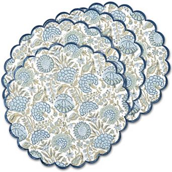 100% Cotton Washable Placemats Embroidery Block Print Decorative Table Mats For Gifting Daily Use