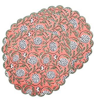 100% Cotton Washable Placemats Embroidery Block Print Decorative Table Mats For Gifting Daily Use