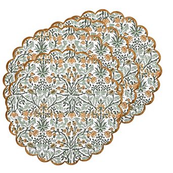 100% Cotton Washable Placemats Embroidery Block Print Decorative Table Mats For Gifting Daily Use