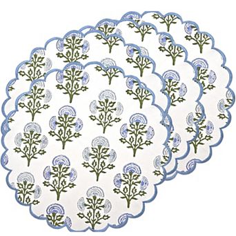 100% Cotton Washable Placemats Embroidery Block Print Decorative Table Mats For Gifting Daily Use