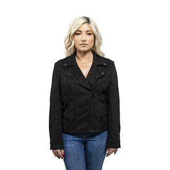 Women's Whet Blu Molly Faux Suede Sculpted Moto Jacket