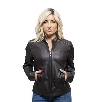 Women's Whet Blu Beverly Faux Leather Scooter Jacket