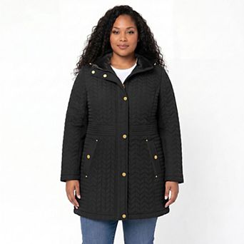 Women's Weathercast Hooded Plush Lined Quilted Walker in Regular & Plus Size