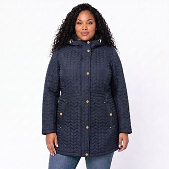 Women's Weathercast Hooded Plush Lined Quilted Walker in Regular & Plus Size