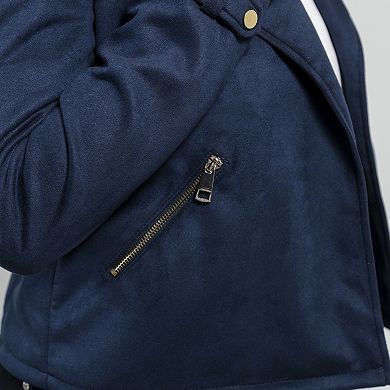 Women's Whet Blu Draped Faux Suede Asymmetrical Jacket