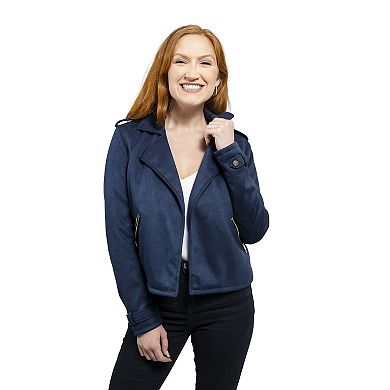Women's Whet Blu Draped Faux Suede Asymmetrical Jacket
