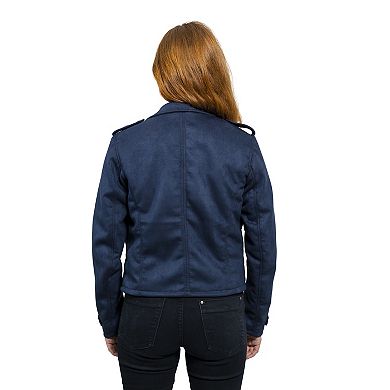 Women's Whet Blu Draped Faux Suede Asymmetrical Jacket