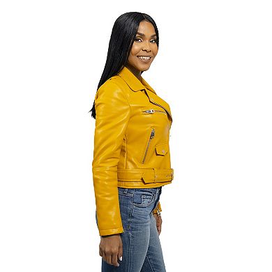 Women's Whet Blu Asymmetrical Faux Leather Jacket