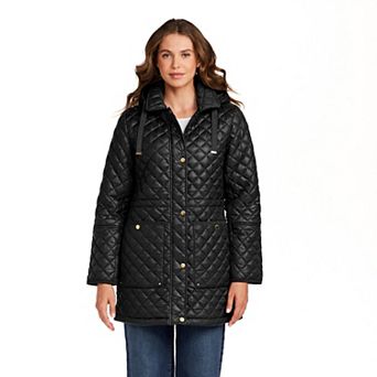 Women's Weathercast Hooded Corduroy Trimmed Quilted Walker