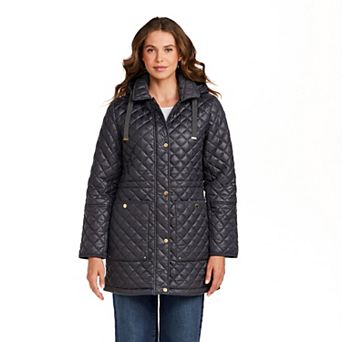 Women's Weathercast Hooded Corduroy Trimmed Quilted Walker