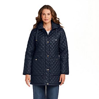 Women's Weathercast Hooded Corduroy Trimmed Quilted Walker